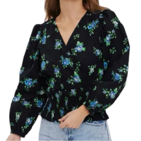 NWT Nordstrom VERO MODA Bella Sanna Floral
Print Cotton Blouse Size Medium - Picture 7 of 10